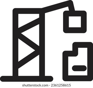 Building Construction Crane Outline Icon