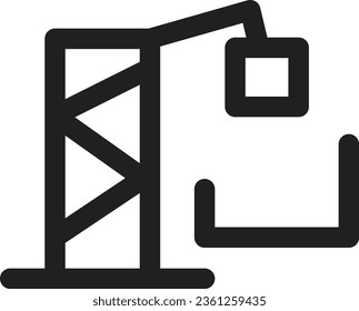 Icono de contorno de la grúa de construcción
