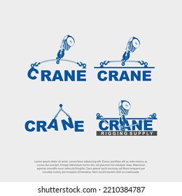 Building Construction Crane rigging Logo Template Concept Isolated Logo Vector