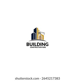 Building construction design to be used as a logo icon template for business constructors and more construction crane logo clip art silhouette, icon design vector art illustration