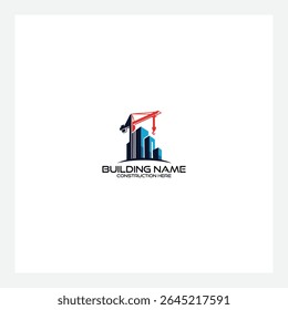 Building construction design to be used as a logo icon template for business constructors and more construction crane logo clip art silhouette, icon design vector art illustration