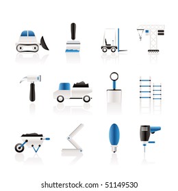 Building and Construction equipment icons - Vector Icon Set