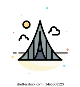Building, Construction, Estate, Landmark, Martyrs Abstract Flat Color Icon Template. Vector Icon Template background
