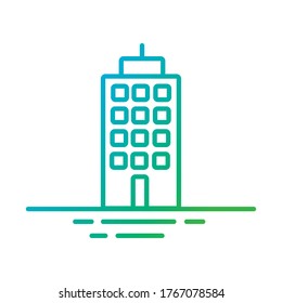 building construction facade city gradient style icon vector illustration design