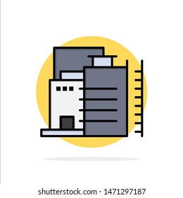 Building, Construction, Factory, Industry Abstract Circle Background Flat color Icon. Vector Icon Template background