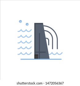 Building, Construction, Factory, Industry  Flat Color Icon. Vector icon banner Template