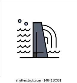 Building, Construction, Factory, Industry  Flat Color Icon. Vector icon banner Template. Vector Icon Template background
