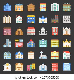 building construction, flat icon set 1/3