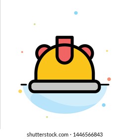 Building, Construction, Helmet Abstract Flat Color Icon Template
