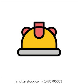 Building, Construction, Helmet  Flat Color Icon. Vector icon banner Template. Vector Icon Template background
