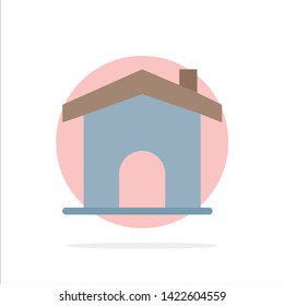 Building, Construction, Home, House Abstract Circle Background Flat color Icon