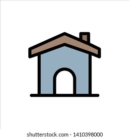 Building, Construction, Home, House  Flat Color Icon. Vector icon banner Template
