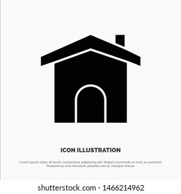 Building, Construction, Home, House solid Glyph Icon vector. Vector Icon Template background