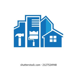Building Construction, Home Repair  Logo  Template. Building Architecture Premium Logo Design.
