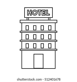 building construction hotel isolated icon vector illustration design