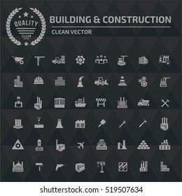 
Building and construction icon set, clean vector