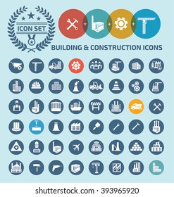 Building and construction icon set design,clean vector