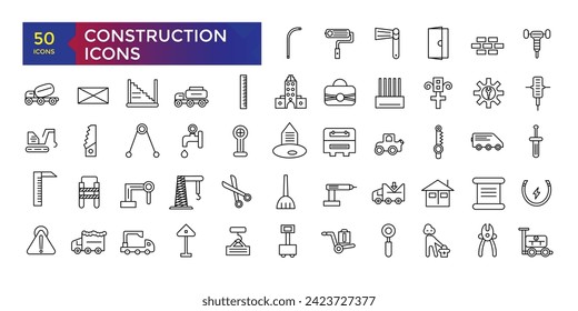 Building and construction icon set, icons collection