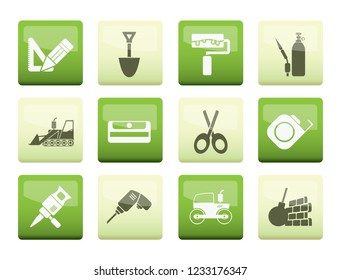 building and construction icons over color background - vector icon set 2