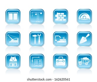 building and construction icons - vector icon set