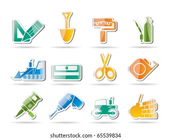 building and construction icons - vector icon set 2
