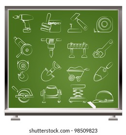 building and construction icons - vector icon set