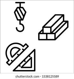Building And Construction Icons. Vector Illustration.