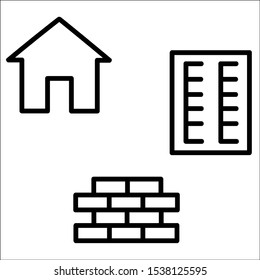 Building And Construction Icons. Vector Illustration.