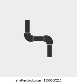 Building, construction, industry, pipe, icon, flat illustration isolated vector sign symbol - construction tools icon vector black - Vector