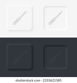 building, construction, industry, screwdriver, neumorphic style button.