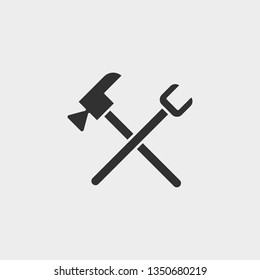 Building, construction, industry, setting, icon, flat illustration isolated vector sign symbol - construction tools icon vector black - Vector