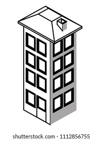 building construction isometric icon