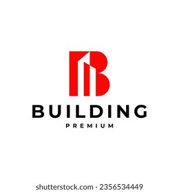 BUILDING CONSTRUCTION LETTER B LOGO VECTOR ICON ILLUSTRATION