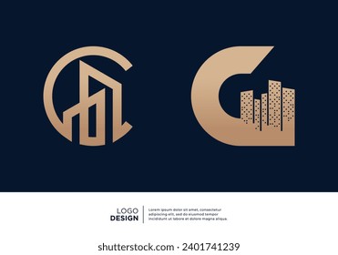 Building construction letter C logo designs collection.