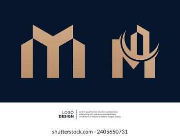 Building construction letter M logo designs collection.