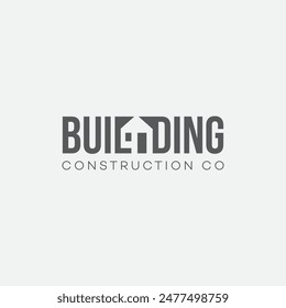 Plantilla de diseño de logotipo de letras de construcción de edificios. Ilustración vectorial.