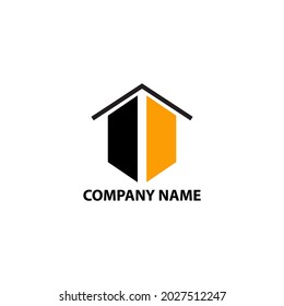 Logo de construcción de edificios, plantilla de logotipo abstracto