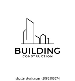 Plantilla de vectores de diseño de logotipos de construcción de edificios