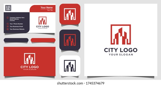 Konstruktion Logo Design Inspiration. Logo-Design, Symbol und Visitenkarte