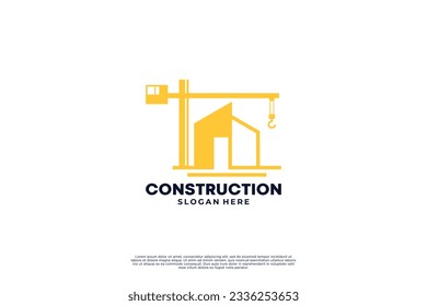 Building construction logo design template.