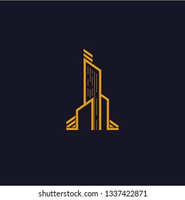 Building or construction logo icon. City skyline architecture symbol