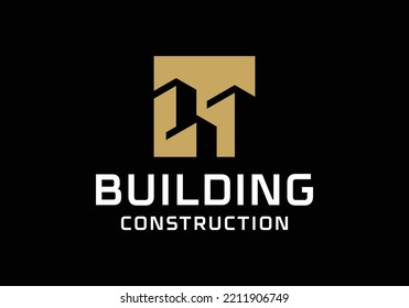 Diseño de iconos del logotipo de construcción de edificios