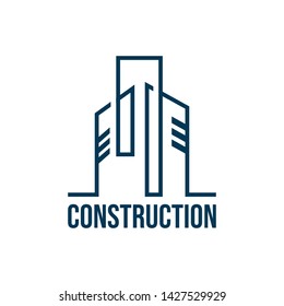 Building construction logo line design vector
