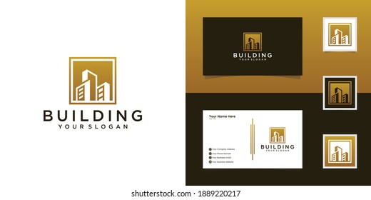 building construction logo, modern, unique, clean design template and business card