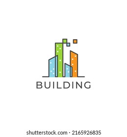 logo de construcción de edificios, moderno, único, limpio