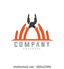 Building Construction Logo Template Concept Pliers Logo Isolated Vector