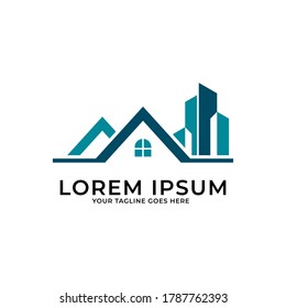 Building construction logo template design concept. Real estate logo vector.