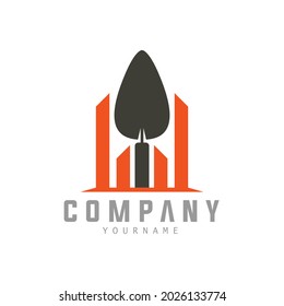 Building Construction Logo Template Isolated Logo trowel Concept Vector
