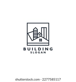 Building construction logo,with  logo design vector template