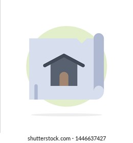 Building, Construction, Map, House Abstract Circle Background Flat color Icon